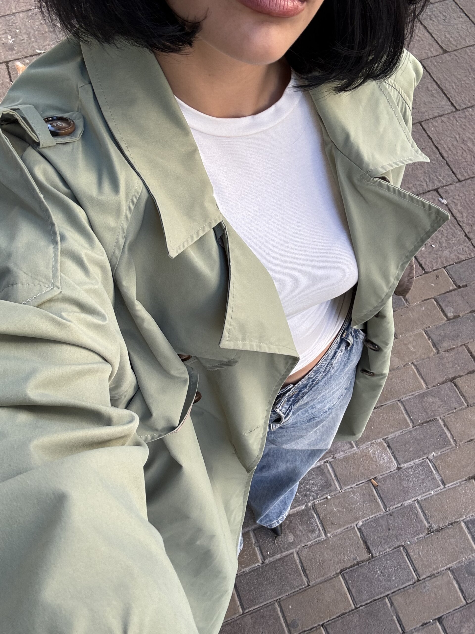 Sage green DP trench coat - Image 3