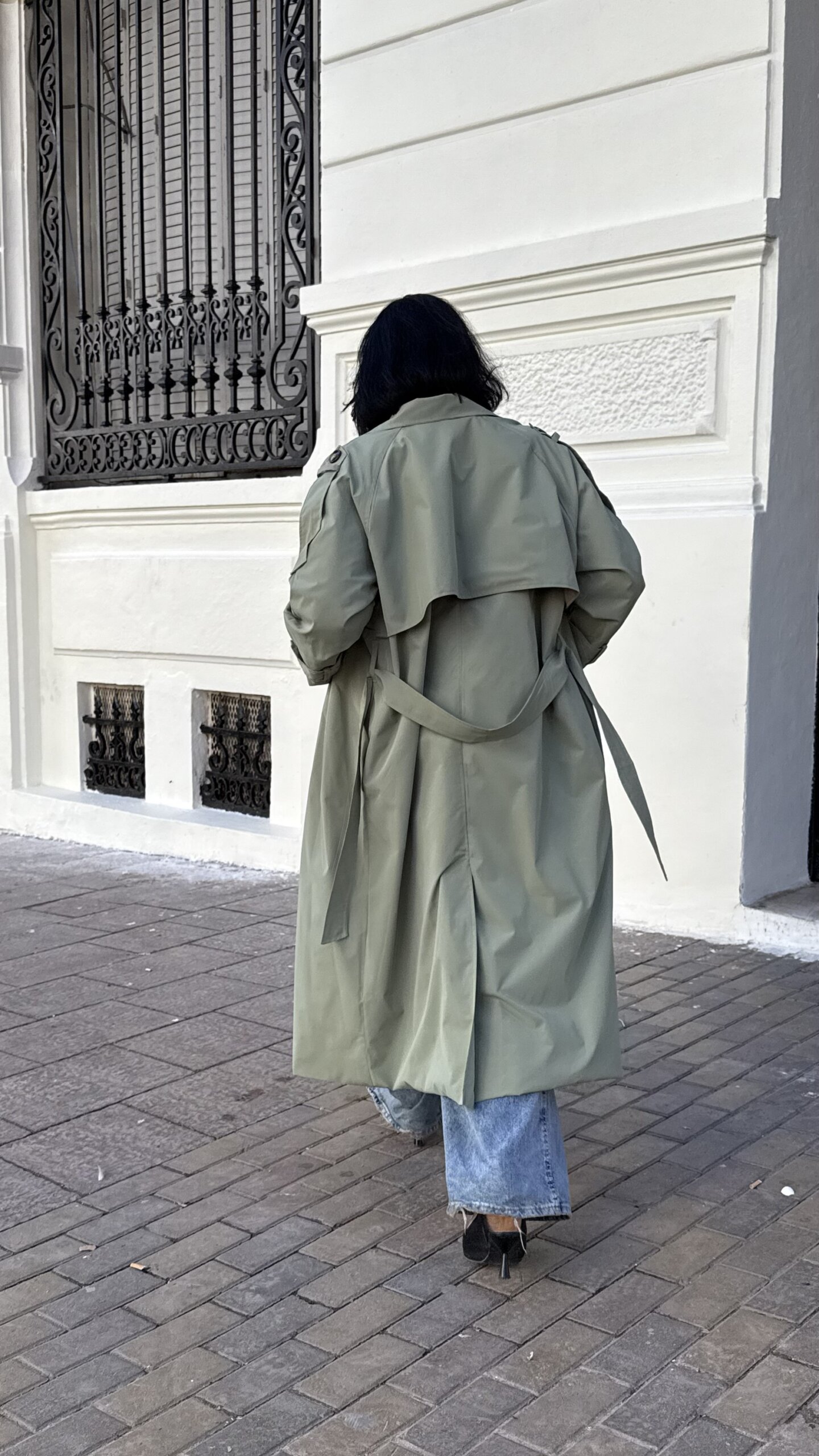 Sage green DP trench coat - Image 2