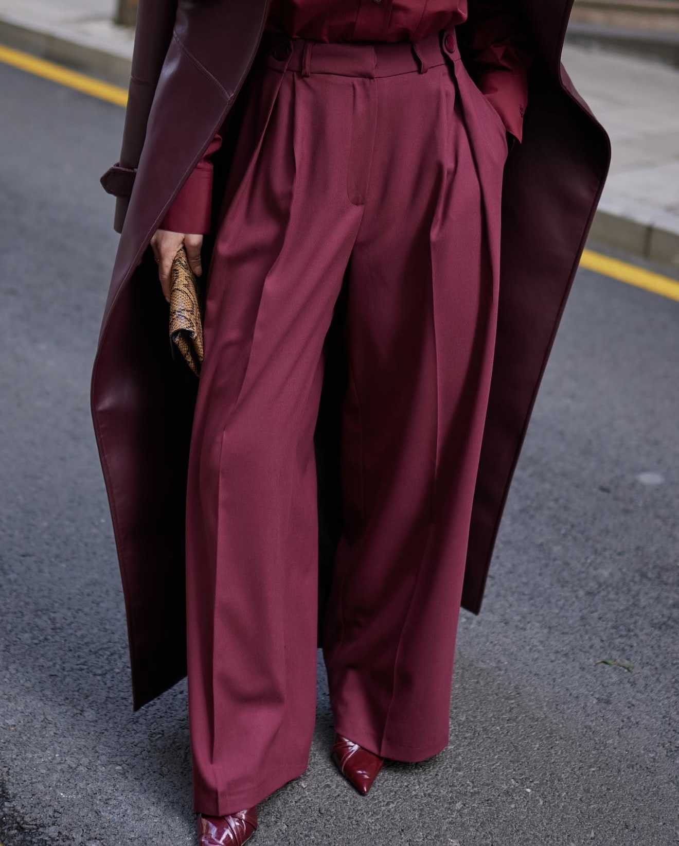 DP burgundy palazzo pants
