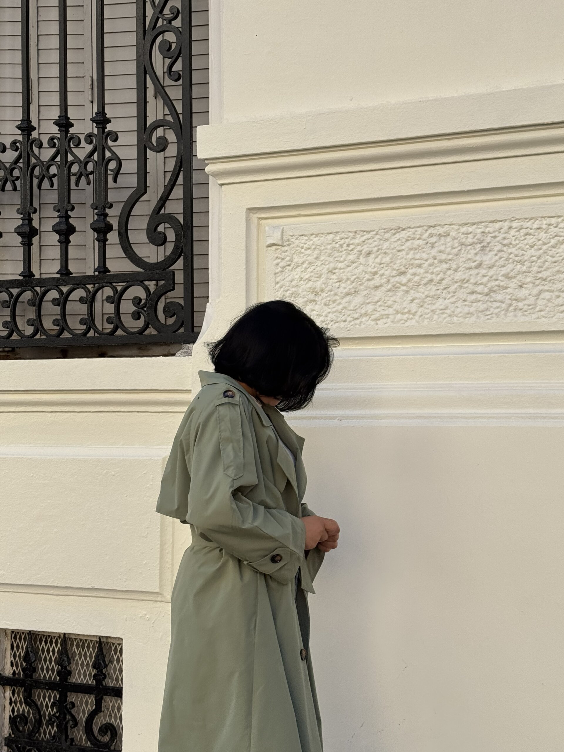 Sage green DP trench coat