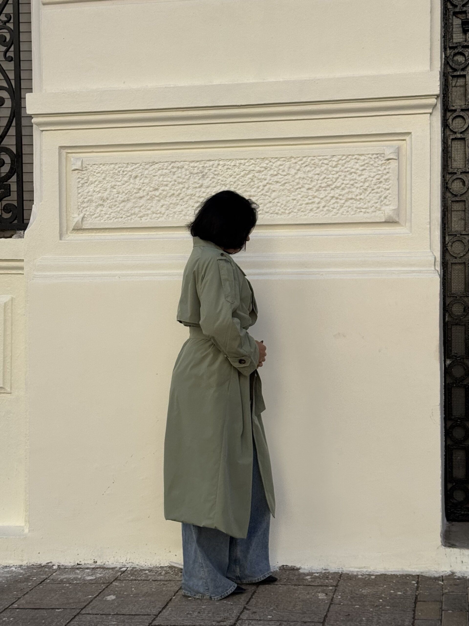 Sage green DP trench coat - Image 5