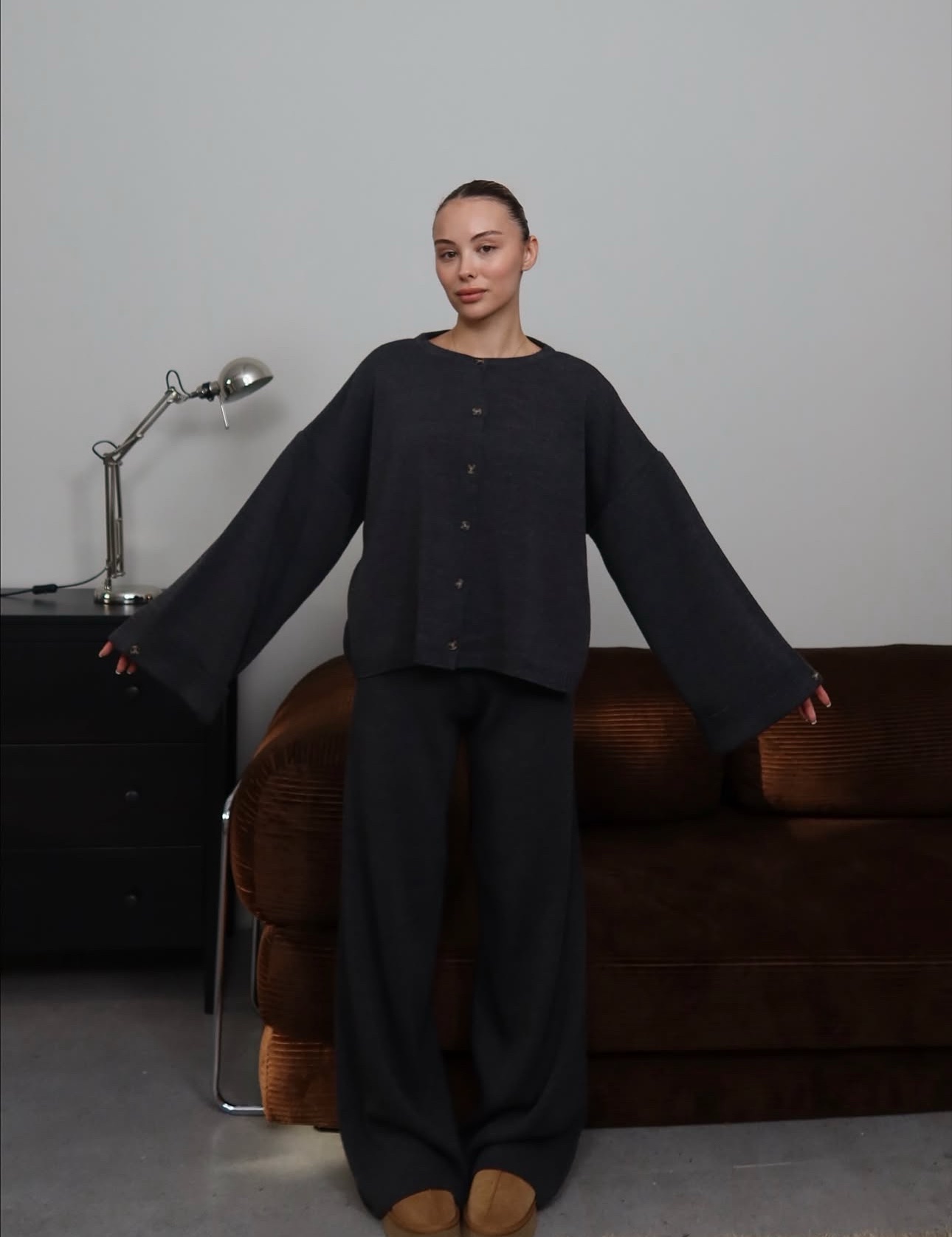 DP knitted dark grey premium set